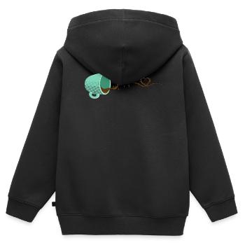 Herzschlag Kaffe EKG - Kinder Premium Organic Zip Hoodie - Schwarz - Hinten - AI Model Kid Male (0cm)
