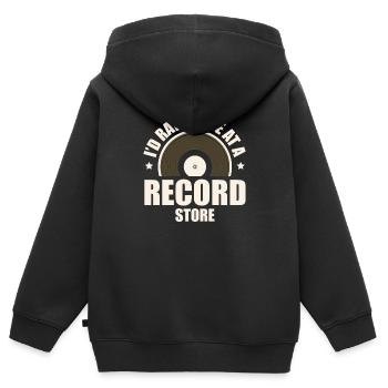 I'd rather be an audiophile in a record store - Kids Premium Organic Zip-up Hoodie - black - Back - AI Model Kid Male (0cm)