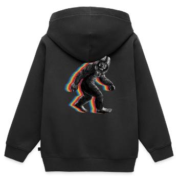 Retro Bigfoot vintage Fun and Nostalgic Sasquatch - Kinder Premium Organic Zip Hoodie - Schwarz - Hinten - AI Model Kid Male (0cm)