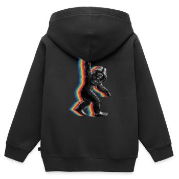 Retro Bigfoot vintage Fun and Nostalgic Sasquatch - Kinder Premium Organic Zip Hoodie - Schwarz - Hinten - AI Model Kid Male (0cm)