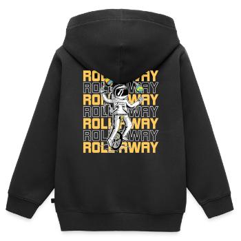 Carnival roll away -Circus- Zirkus - Kinder Premium Organic Zip Hoodie - Schwarz - Hinten - AI Model Kid Male (0cm)