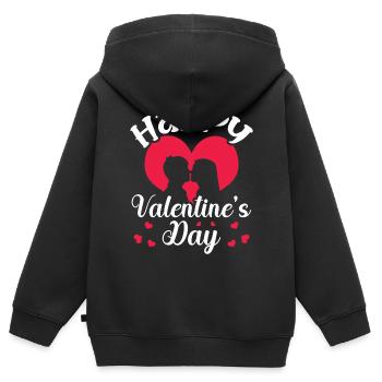Happy Valentine's Day Intime Beziehung Paare - Kinder Premium Organic Zip Hoodie - Schwarz - Hinten - AI Model Kid Male (0cm)