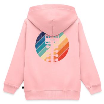 Drag Racing Race Car Retro Vintage - Kinder Premium Organic Zip Hoodie - Rosa - Hinten - AI Model Kid Female (0cm)
