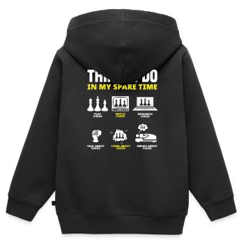 Chess Hobby Recreational Sports - Kids Premium Organic Zip-up Hoodie - black - Back - AI Model Kid Male (0cm)