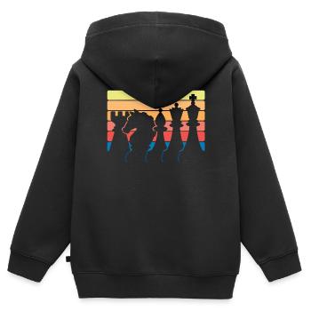 Schach - Kinder Premium Organic Zip Hoodie - Schwarz - Hinten - AI Model Kid Male (0cm)