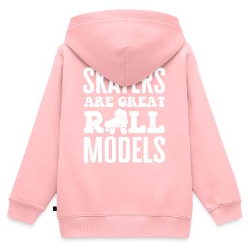 Skaten, Rollschuhlaufen - Kinder Premium Organic Zip Hoodie - Rosa - Hinten - AI Model Kid Female (0cm)