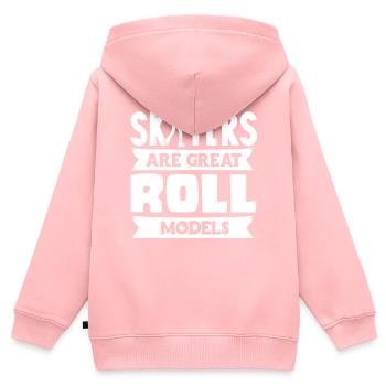 Skaten, Rollschuhlaufen - Kinder Premium Organic Zip Hoodie - Rosa - Hinten - AI Model Kid Female (0cm)