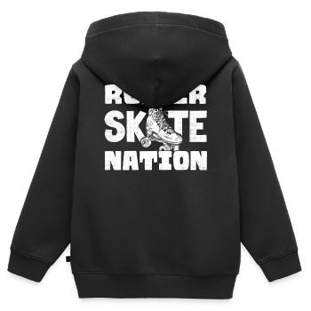Skaten, Rollschuhlaufen - Kinder Premium Organic Zip Hoodie - Schwarz - Hinten - AI Model Kid Male (0cm)