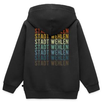 Stadt Wehlen Stadt Retro Vintage - Kinder Premium Organic Zip Hoodie - Schwarz - Hinten - AI Model Kid Male (0cm)