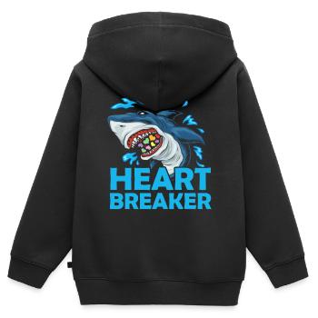 Herzensbrecher Hai Anti-valentinstag Solo-feier - Kinder Premium Organic Zip Hoodie - Schwarz - Hinten - AI Model Kid Male (0cm)
