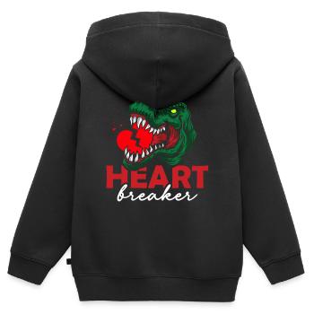Anti-valentinstag Single Herzensbrecher T-rex - Kinder Premium Organic Zip Hoodie - Schwarz - Hinten - AI Model Kid Male (0cm)