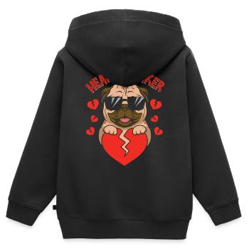 Anti-valentinstag Single Herzensbrecher - Kinder Premium Organic Zip Hoodie - Schwarz - Hinten - AI Model Kid Male (0cm)