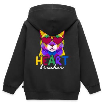 Anti-valentinstag Single Herzensbrecher - Kinder Premium Organic Zip Hoodie - Schwarz - Hinten - AI Model Kid Male (0cm)