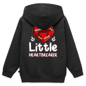 Anti-valentinstag Kleiner Herzensbrecher - Kinder Premium Organic Zip Hoodie - Schwarz - Hinten - AI Model Kid Male (0cm)