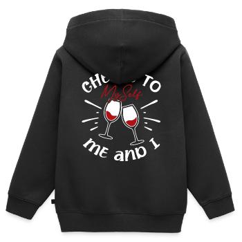 Cheers To Myself Ich Und Ich Anti-valentinstag - Kinder Premium Organic Zip Hoodie - Schwarz - Hinten - AI Model Kid Male (0cm)