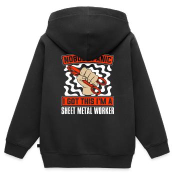 Sheet Metal Worker Nobody Panic I Got This Welder - Kids Premium Organic Zip-up Hoodie - black - Back - AI Model Kid Male (0cm)