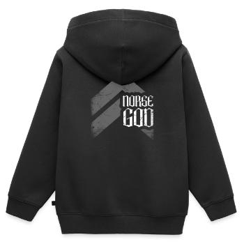 Dieu nordique Renaissance Foire Vikings Ren - Sweat Premium à capuche zippé enfant bio - noir - Dos - AI Model Kid Male (0cm)