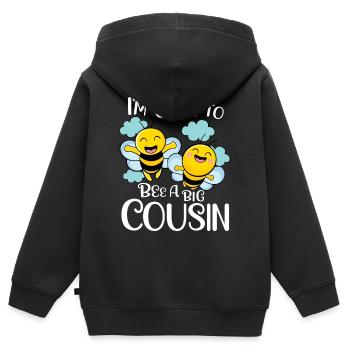 Going To Be A Big Cousin Bee Promoted To Cousin - Kids Premium Organic Zip-up Hoodie - black - Back - AI Model Kid Male (0cm)