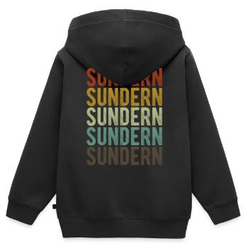 Sundern Stadt Retro Vintage - Kinder Premium Organic Zip Hoodie - Schwarz - Hinten - AI Model Kid Male (0cm)