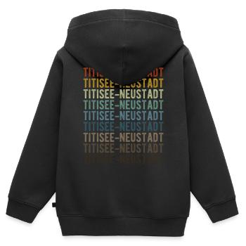 Titisee-Neustadt Stadt Retro Vintage - Sweat Premium à capuche zippé enfant bio - noir - Dos - AI Model Kid Male (0cm)