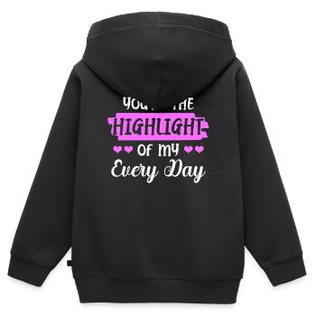 Vous êtes le point culminant de mon quotidien - Sweat Premium à capuche zippé enfant bio - noir - Dos - AI Model Kid Male (0cm)