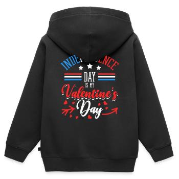 Independence Day Ist Mein Valentinstag Lover - Kinder Premium Organic Zip Hoodie - Schwarz - Hinten - AI Model Kid Male (0cm)