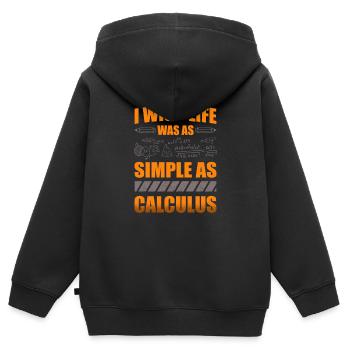 I wish life was as simple as the - Kids Premium Organic Zip-up Hoodie - black - Back - AI Model Kid Male (0cm)