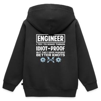 Engineer Nutritional Information Gift - Kids Premium Organic Zip-up Hoodie - black - Back - AI Model Kid Male (0cm)
