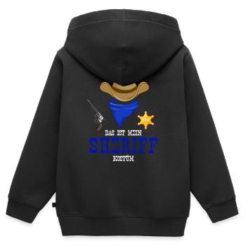 Karneval Kostüm Sheriff - Kinder Premium Organic Zip Hoodie - Schwarz - Hinten - AI Model Kid Male (0cm)