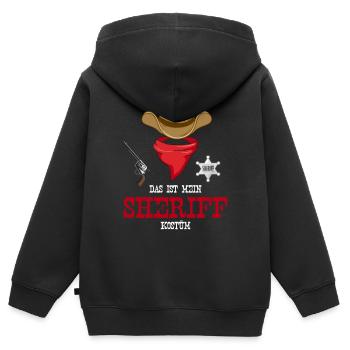 Karneval Kostüm Sheriff - Kinder Premium Organic Zip Hoodie - Schwarz - Hinten - AI Model Kid Male (0cm)