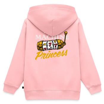 Machine à sous, Jeux d’argent, Machine à sous - Sweat Premium à capuche zippé enfant bio - rose - Dos - AI Model Kid Female (0cm)