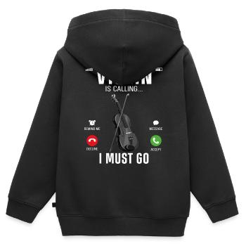 Violin Violinist Phone Display - Kinder Premium Organic Zip Hoodie - Schwarz - Hinten - AI Model Kid Male (0cm)