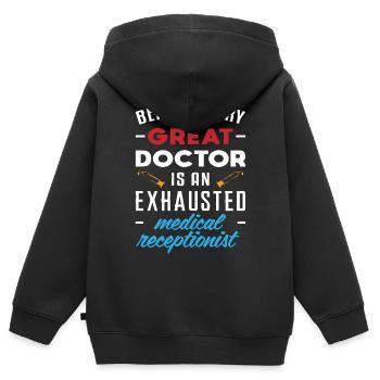 Medical receptionist - Kids Premium Organic Zip-up Hoodie - black - Back - AI Model Kid Male (0cm)