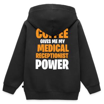 Medical receptionist - Kids Premium Organic Zip-up Hoodie - black - Back - AI Model Kid Male (0cm)