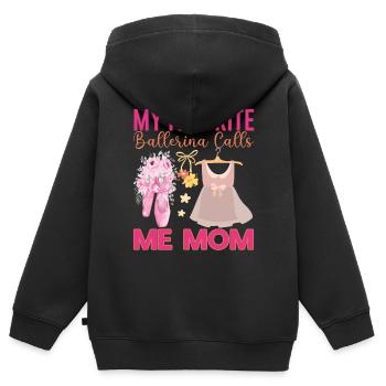 Danseur de ballet Ballerine Ballet - Sweat Premium à capuche zippé enfant bio - noir - Dos - AI Model Kid Male (0cm)