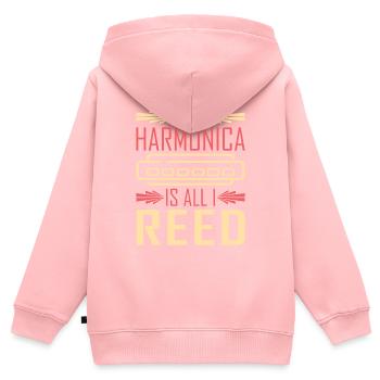 Mundharmonika My Harmonica Is All I Reed - Kids Premium Organic Zip-up Hoodie - rose - Back - AI Model Kid Female (0cm)