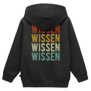 Wissen Stadt Retro Vintage - Kinder Premium Organic Zip Hoodie - Schwarz - Hinten - AI Model Kid Male (0cm)