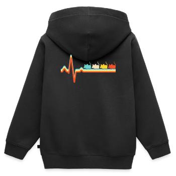 Maus Retro Herzschlag - Kinder Premium Organic Zip Hoodie - Schwarz - Hinten - AI Model Kid Male (0cm)