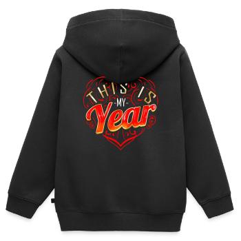 New Years Resolution Eve This Is My Year - Kids Premium Organic Zip-up Hoodie - black - Back - AI Model Kid Male (0cm)