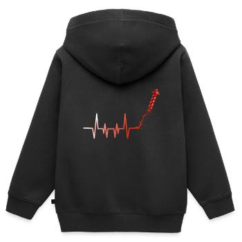 Heartbeat Firework Rocket - Kinder Premium Organic Zip Hoodie - Schwarz - Hinten - AI Model Kid Male (0cm)