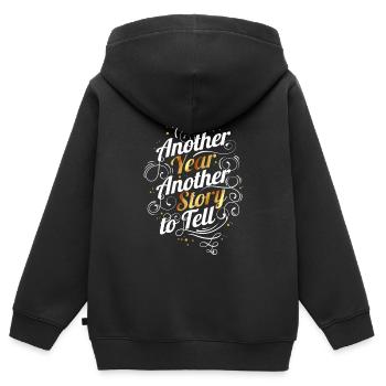 Another Year Another Story To Tell On New Year's - Kids Premium Organic Zip-up Hoodie - black - Back - AI Model Kid Male (0cm)