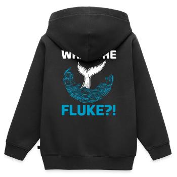 Baleines, baleines, observation des baleines, observation des baleines - Sweat Premium à capuche zippé enfant bio - noir - Dos - AI Model Kid Male (0cm)