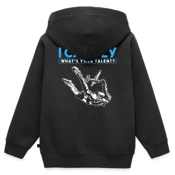 Fallschirmspringen, Fallschirmspringer - Kinder Premium Organic Zip Hoodie - Schwarz - Hinten - AI Model Kid Male (0cm)