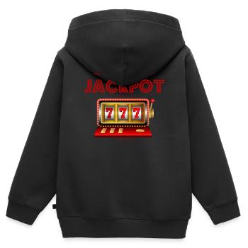 Slot machine, Player, Gambling - Kids Premium Organic Zip-up Hoodie - black - Back - AI Model Kid Male (0cm)