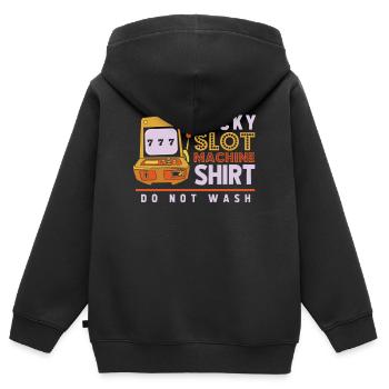 Slot machine, Player, Gambling - Kids Premium Organic Zip-up Hoodie - black - Back - AI Model Kid Male (0cm)