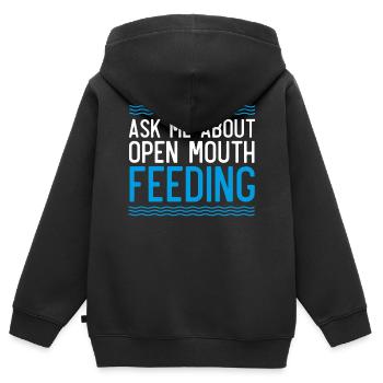 Baleines, baleines, observation des baleines, observation des baleines - Sweat Premium à capuche zippé enfant bio - noir - Dos - AI Model Kid Male (0cm)