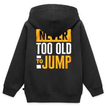 Fallschirmspringen, Fallschirmspringer - Kinder Premium Organic Zip Hoodie - Schwarz - Hinten - AI Model Kid Male (0cm)