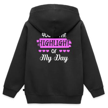 Vous êtes le point culminant de mon quotidien - Sweat Premium à capuche zippé enfant bio - noir - Dos - AI Model Kid Male (0cm)