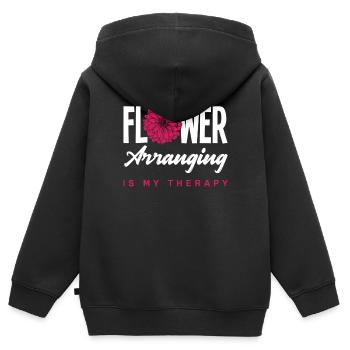 Fleuriste Fleuriste Fleuristes - Sweat Premium à capuche zippé enfant bio - noir - Dos - AI Model Kid Male (0cm)