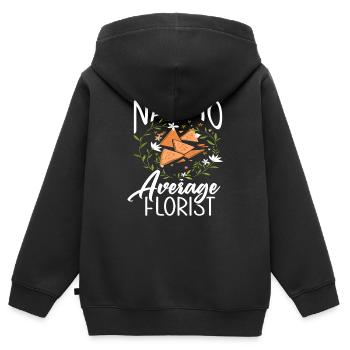 Fleuriste Fleuriste Nacho - Sweat Premium à capuche zippé enfant bio - noir - Dos - AI Model Kid Male (0cm)